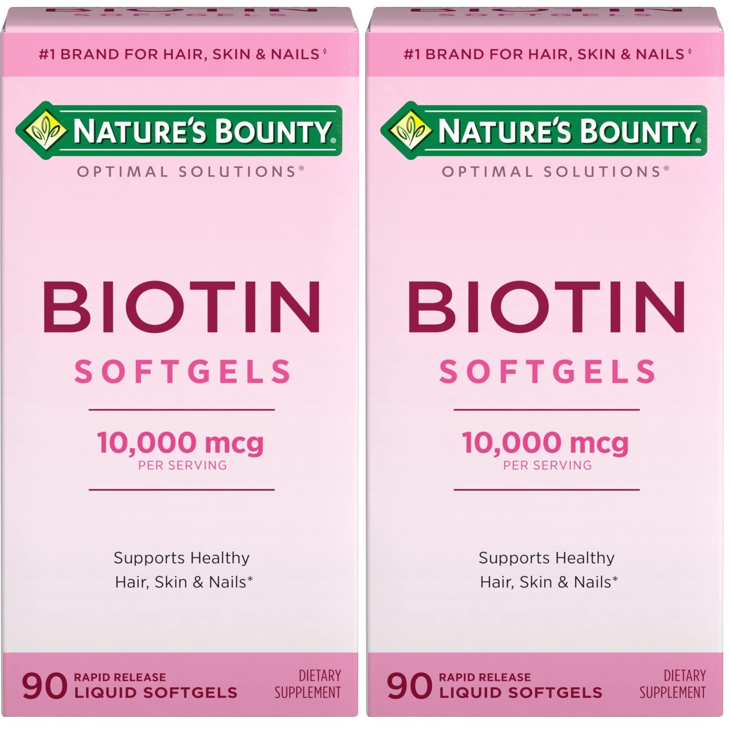 Nature's Bounty Biotin 10000mcg Supplement, 90 Rapid Release Softgels