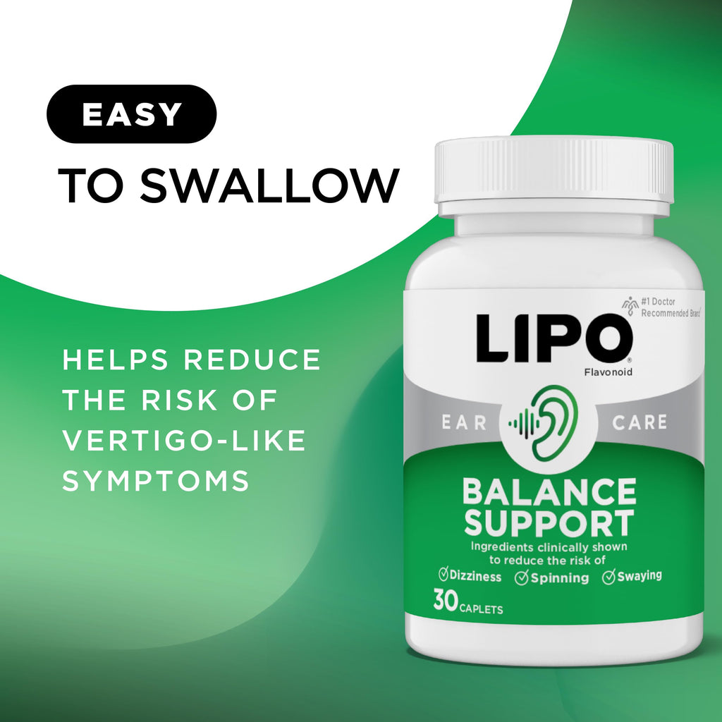 Lipo-Flavonoid for Vertigo & Dizziness Relief, Clinically Tested Formula with Ginkgo Biloba, Vitamin D, & Vitamin B Complex, Inner Ear Health & Balance Support, 30-Count (Pack of 2)