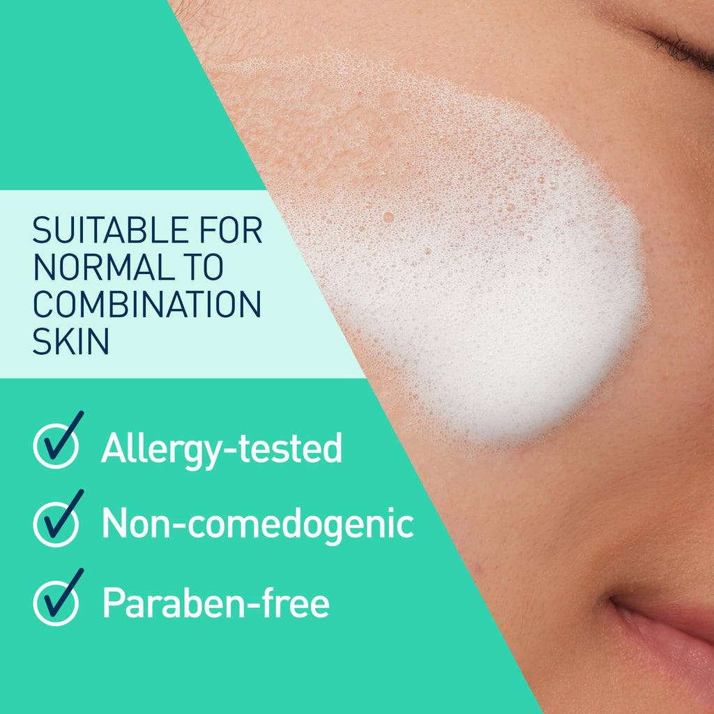 CeraVe Air Foam Face Wash, Hydrating Facial Cleanser, Combination Skin, 8oz | Foaming Facial Cleanser That Balances Combination Skin, Delivering 8-Hour Oil Control and 24-Hour Hydration