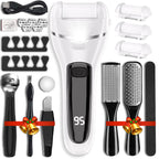 Wea&Hea Electric Foot Callus Remover, Upgraded 20-in-1 Pedicure Kit | 6 roller heads, 2 speeds, rechargeable, IPX6 waterproof wet dry use for hard calluses and cracked heels