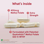 Jarrow Extra Strength Methyl Folate, Folate 400 mcg, 60 Capsules | Dietary Supplement for Cardiovascular and Neurologic Health Support, 60 Day Supply