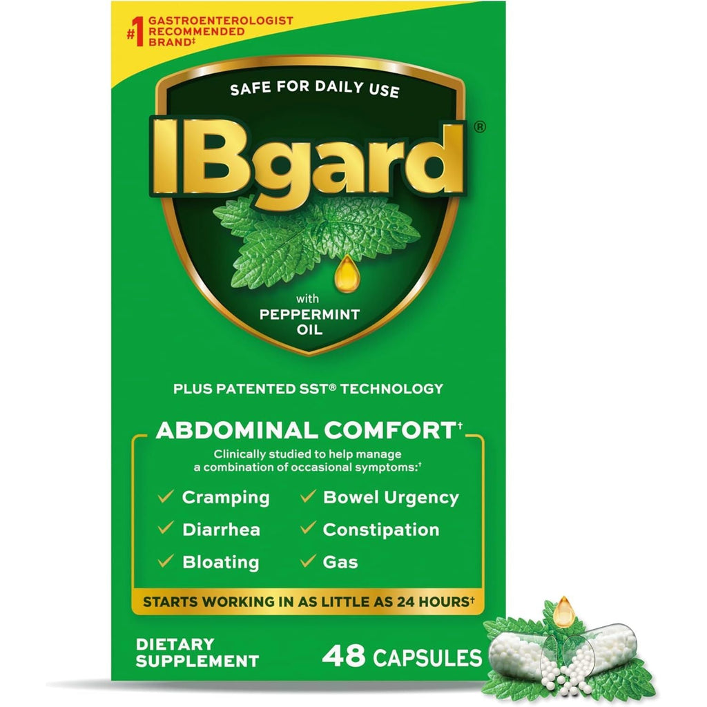 Buy now IBgard Gut Health Supplement, Peppermint Oil Capsules for Abdominal Comfort, 48 Capsules at indiglob india
