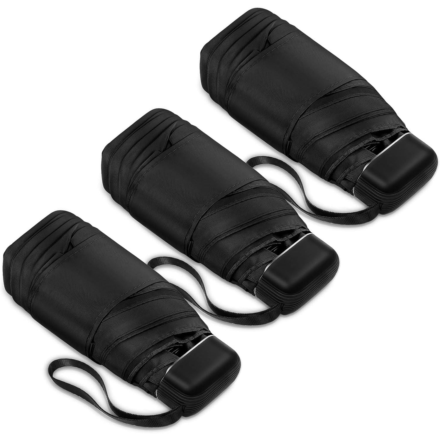 Buy now LEAGERA Mini Umbrella - Compact, Waterproof Travel Umbrella for Light Rain, Suitable for Women's Purse and Pocket 03.Black-3Pack at indiglob india
