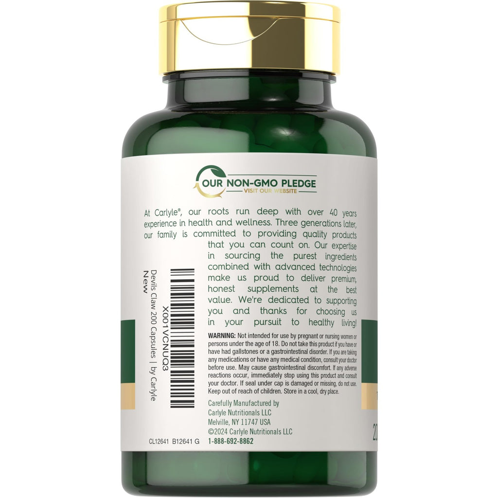 Carlyle Devil's Claw Herbal Supplement | 200 Capsules
