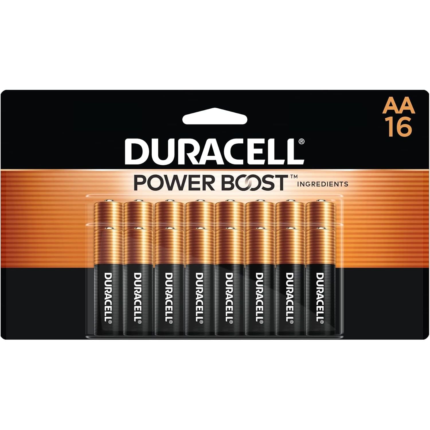 Buy now Duracell Coppertop AA Batteries with Power Boost Ingredients, 10 Count Pack Double A Battery with Long-lasting Power, Alkaline AA Battery for Household and Office Devices 16 Count (Pack of 1) at indiglob india