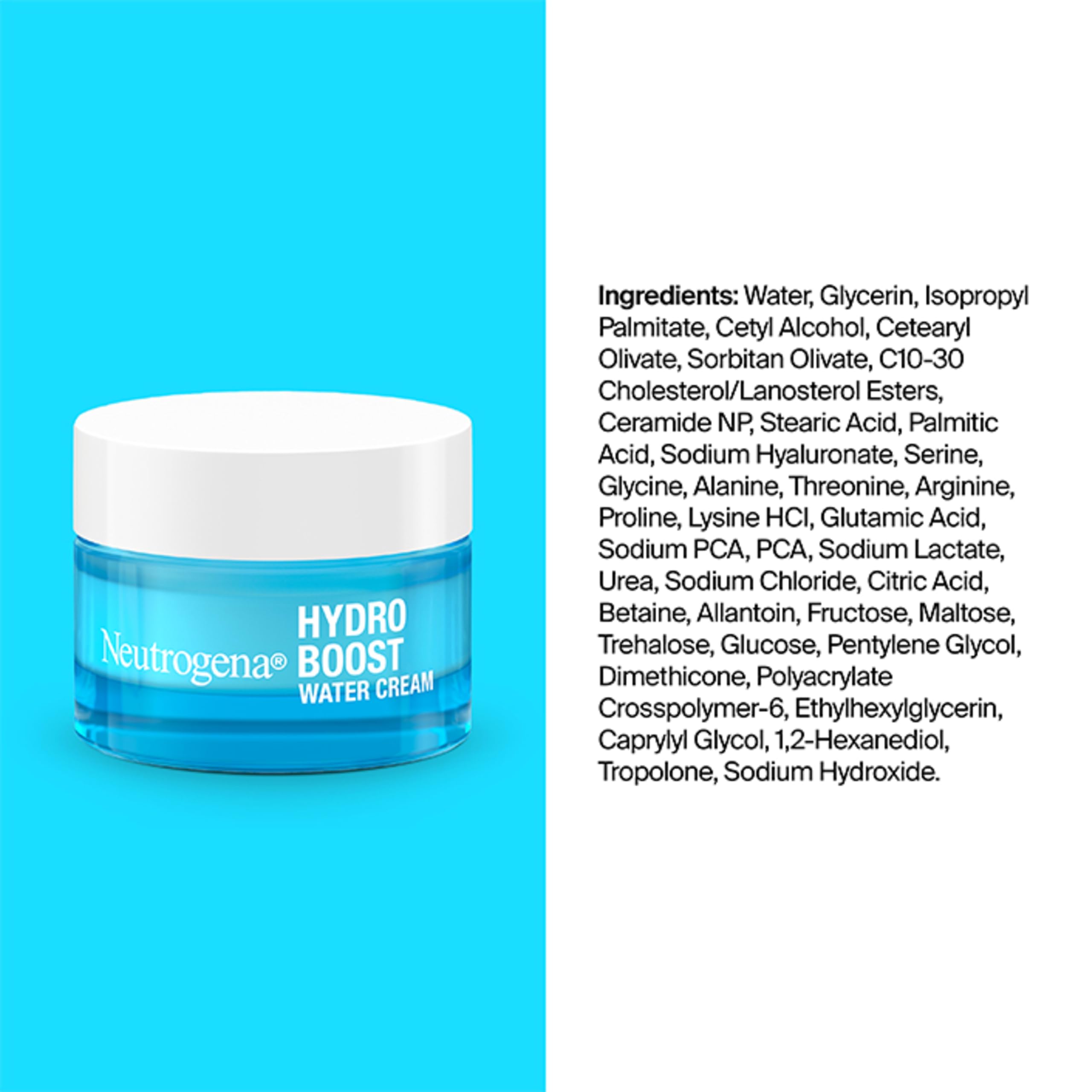 Neutrogena Hydro Boost Water Cream, 1.7 fl. oz + Gel Cleanser, 0.5 fl. oz | Alcohol- and Fragrance-Free, Suitable for Sensitive Skin, With Hyaluronic Acid, For a Daily Hydration Routine