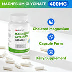 Magnesium Glycinate 400mg per Capsule – 240 Capsules – High Absorption Magnesium Supplement for Relaxation, Calmness & Muscle Support – Gentle on Stomach - for Men and Women – Made in USA