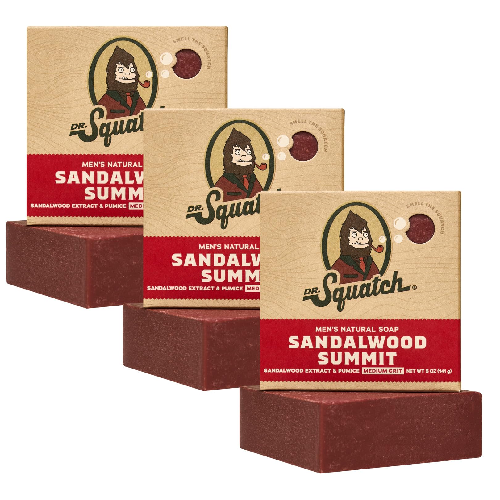 Buy now Dr. Squatch Natural Menâ€™s Bar Soap - Cold Process Body Soap Bar with Natural Oils - Gifts for Men - Pine Tar (5 oz, 3-Pack) Sandalwood Summit at indiglob india