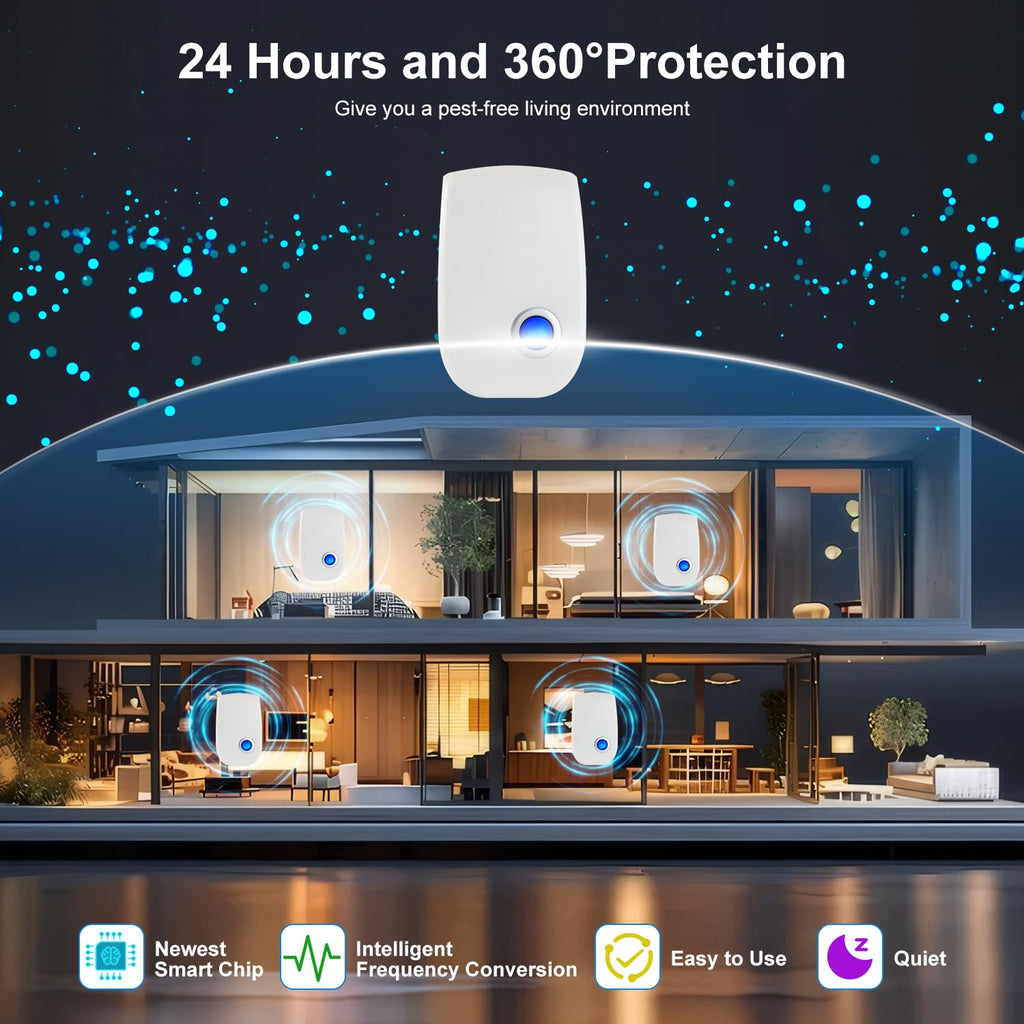 2026 Upgraded Ultrasonic Repeller, Pest Control Mouse Repellent for Roach, Rodent, Mice, Spider, Bugs, Mosquito Electronic Plug in Rodent Repellent 6 Packs