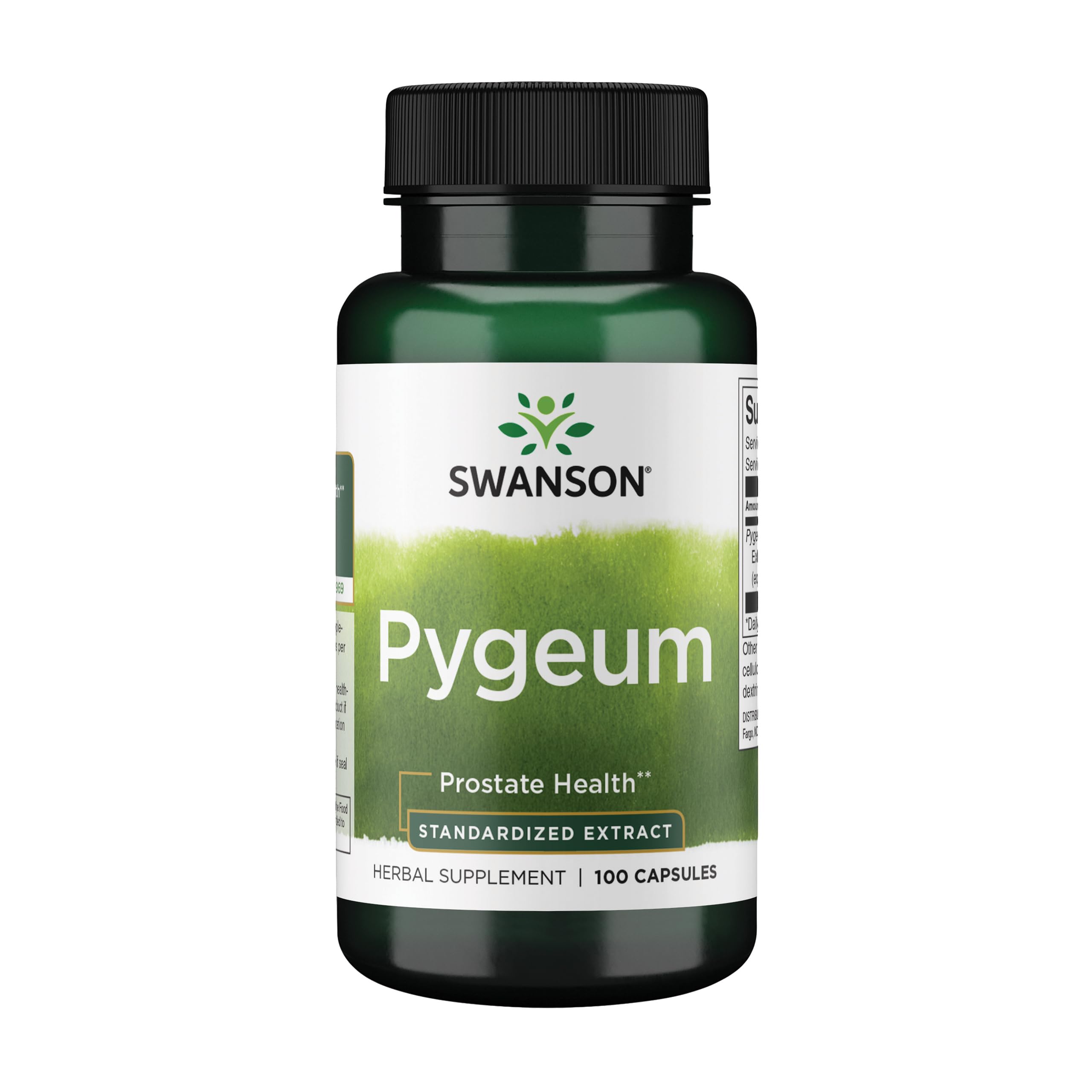 Swanson Pygeum Prostate Herbal Supplement, 100 Capsules | For Men over 40 Seeking Prostate, Bladder, and Urinary Tract Support, Combines Pygeum Bark and Pygeum Extract, Non-GMO