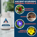 Ayush Herbs Carditone, Holistic Heart Support with Rauwolfia, 60 Servings | Natural Heart Health Supplement for Women & Men, Arjuna, Calcium, and Magnesium