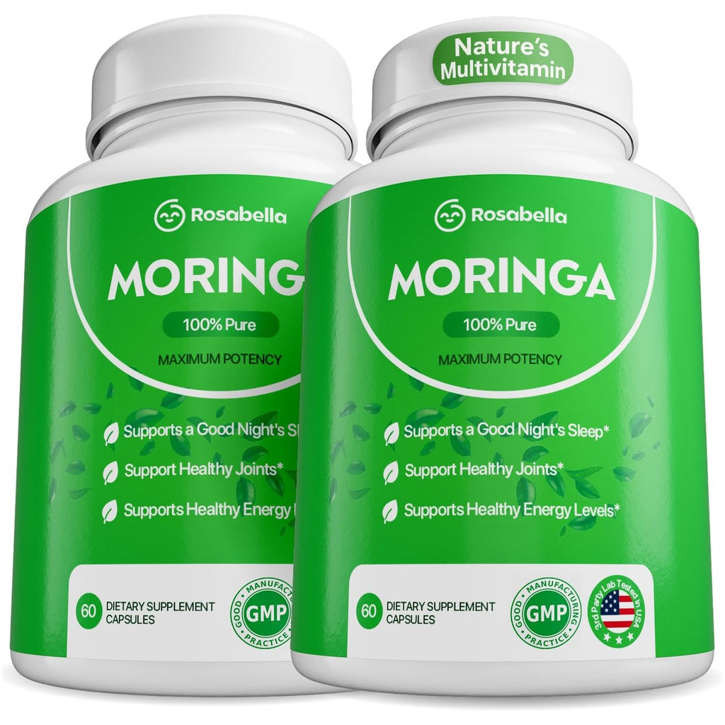 Buy now Rosabella Moringa Capsules - Pure Moringa Powder, Energy, Skin, Immune & Gut Health Superfood, Rich in Antioxidants, Essential Vitamins & Amino Acids, Natural Green Superfood Supplement - 120 Count at indiglob india