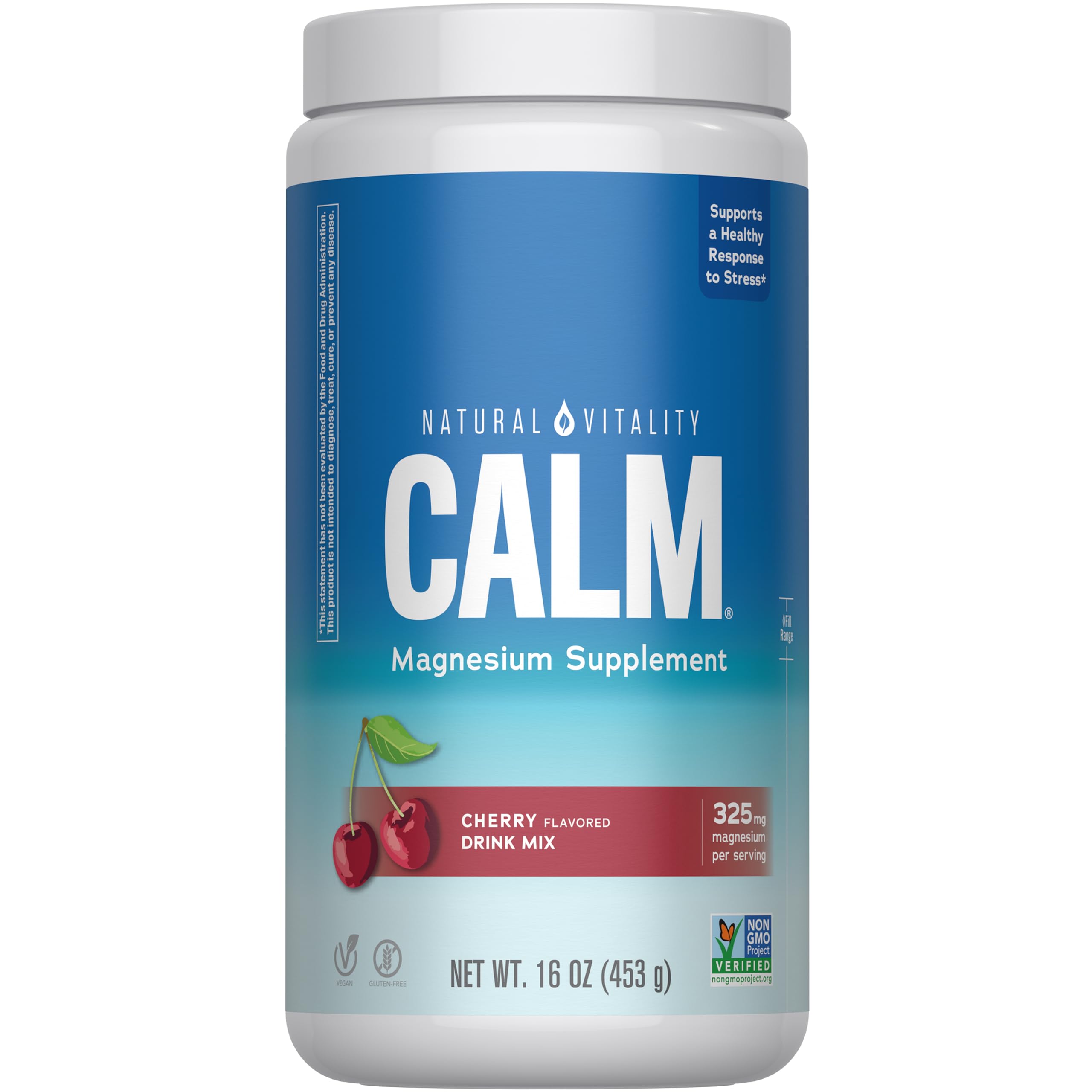 Natural Vitality Calm Magnesium Stick Packets | Raspberry Lemon Flavored Relaxing Drink Mix Powder | On-The-Go Pouches | Gluten & Sugar-Free | 255mg Per Serving | 30 Count