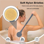 Back Scrubber for Shower,20.5" Long Handle Shower Brush for Body for Deep Clean,Back Brush for Shower for Men Women(Grey)