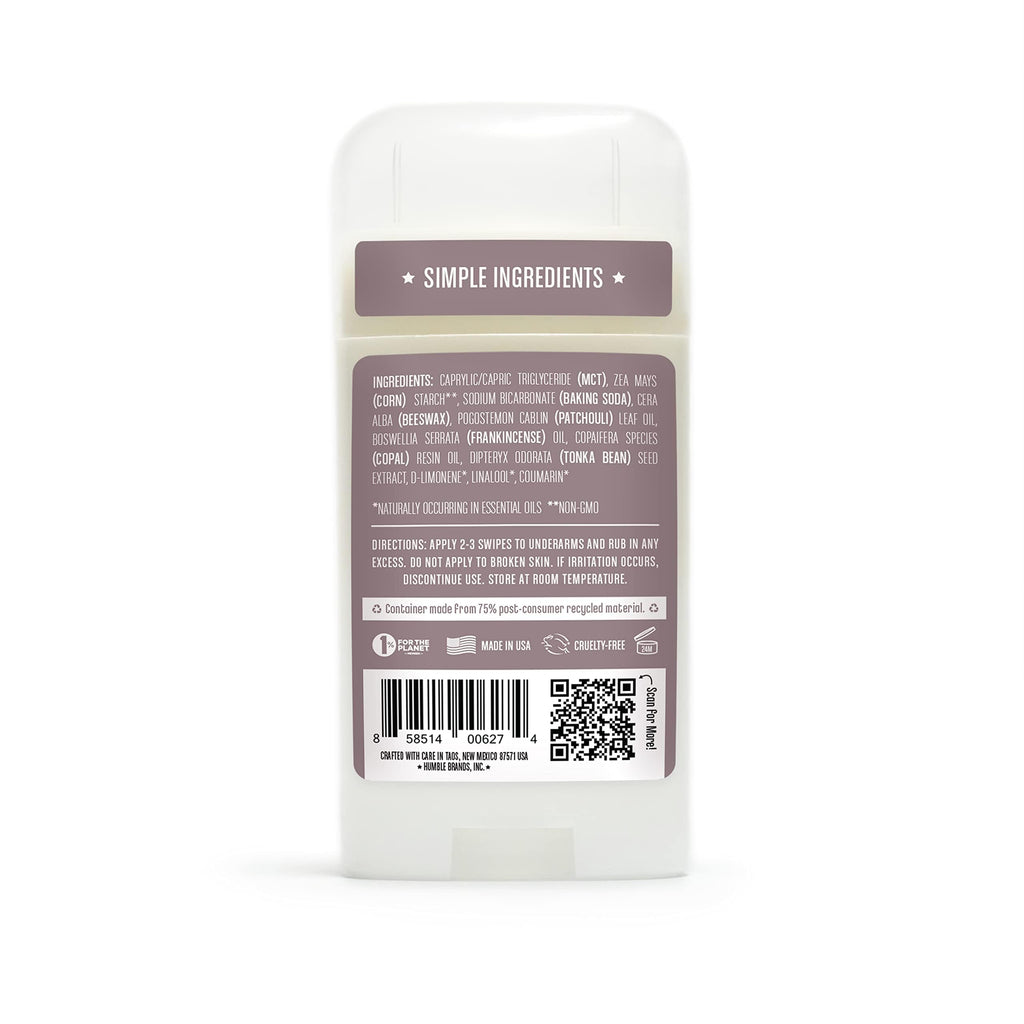 Humble Brands Patchouli Copal Frankincense Deodorant, 2.5 OZ
