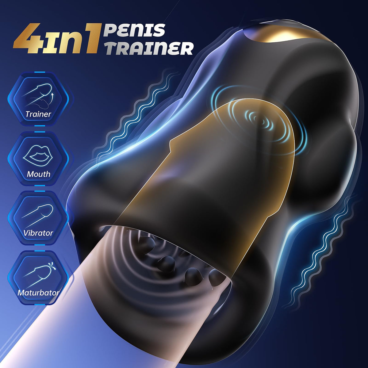 Male Sex Toys for Men Glans Vibrator, AI App Male Masturbator Penis Trainer