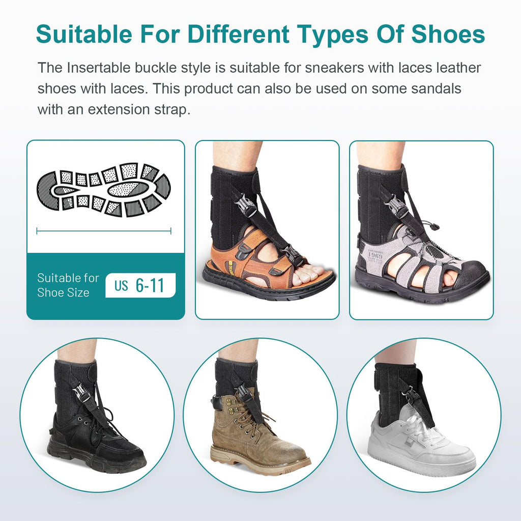 Buy now Foot Drop Brace for Walking Lifting Shoes, Drop Foot AFO Brace Help Raise Shoes, Foot Up Splint for Ankle, Improved Walking Gait, Prevent Falls and Injuries, for Left and Right-Black at indiglob india