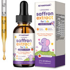 Liposomal Kids Saffron Drops, Saffron Supplements for Kids with L-Theanine, Magnesium, Omega-3 DHA EPA, Vitamin D3 & B12, Focus & Calm Mood Support for Children, Strawberry Flavor, 2 FL OZ