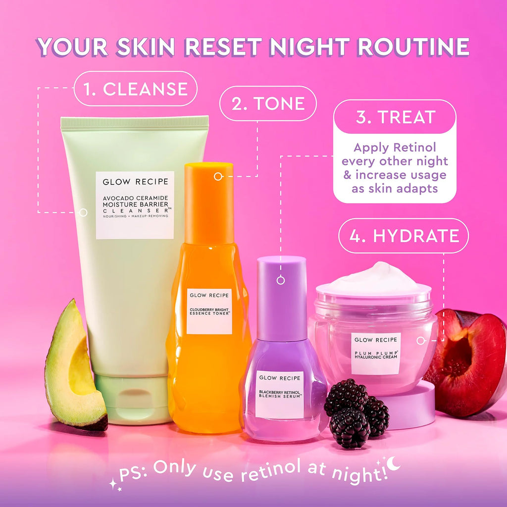 Buy now Glow Recipe Gentle Blackberry Retinol Night Serum - Anti Aging Korean Face Serum for Sensitive Skin + Hydrating Triple Retinoids & Glycerin to Clarify Blemishes, Smooth Texture, Lines & Wrinkles, 30ml at indiglob india