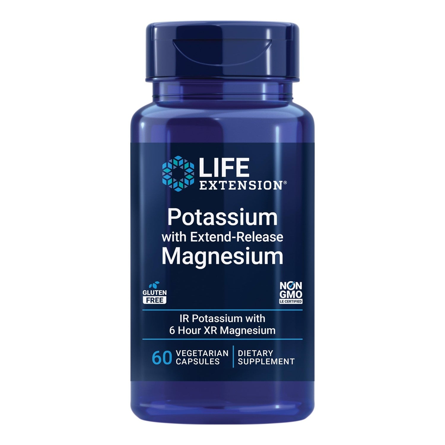 Life Extension Potassium with Extend-Release Magnesium – Heart Health Supplement for Blood Pressure Support with Two Essential Minerals – Non-GMO, Vegetarian, Gluten-Free – 60 Capsules