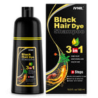 Ivnil Black Hair Dye Shampoo Color Shampoo for Gray Coverage for Women Men | Easy to use at home, Effectively cover white hair