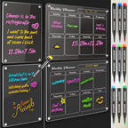 Liquid Chalk Markers for Acrylic Fridge Calendar Planning Board, Clear Glass Dry Erase Board, Whiteboard, Window, Mirror, Easy Wet Erase,1mm Fine Points (10 COLORS)