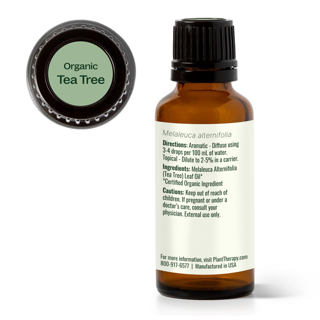 Buy now Plant Therapy Organic Tea Tree Oil (Melaleuca) 100% Pure, USDA Certified Organic, Undiluted, Natural Aromatherapy, Therapeutic Grade 30 mL (1 oz) at indiglob india