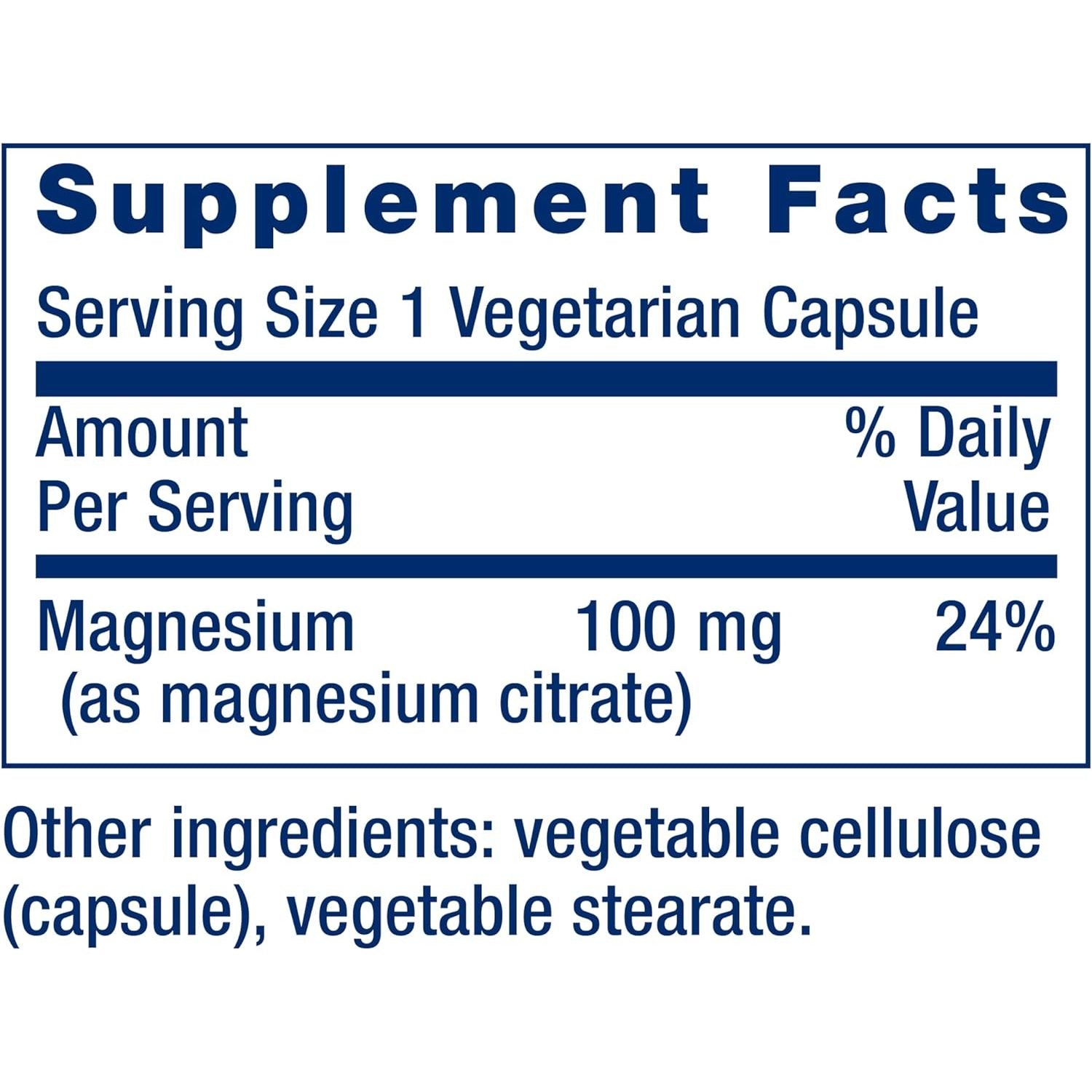 Buy now Life Extension Magnesium Citrate 100 mg Vegetarian Capsules, Blue, 100 Count at indiglob india