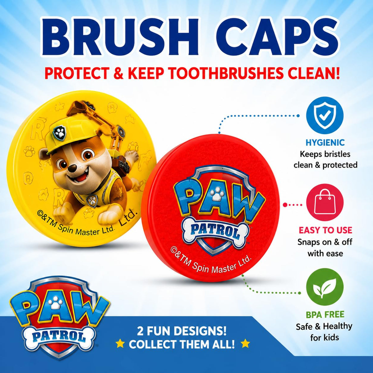 Brush Buddies Paw Patrol Manual Toothbrush and Cup Set for Kids Ages 2+ – Soft Bristles, Easy-Grip Handle, Fun Character Design, Toddler Oral Care Set for Boys and Girls
