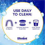Buy now Efferdent Retainer Cleaning Tablets, Denture Cleaning Tablets for Dental Appliances, Overnight Whitening, 126 Count at indiglob india