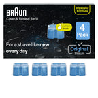 Buy now Braun Clean & Renew Refill Cartridges CCR, Replacement Shaver Cleaner Liquid Solution for Clean&Charge System, Pack of 4 Lemon 4 Cartridges (22.8 Fl Oz) at indiglob india