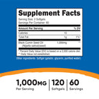 Nutricost Black Seed Oil (Cumin) 1000mg, 120 Softgels, 60 Servings