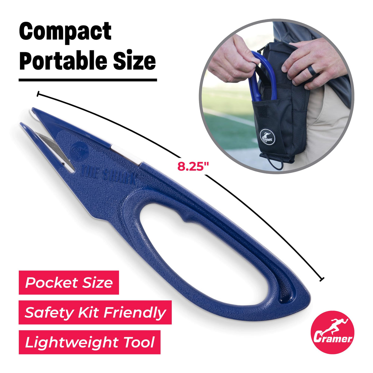 Cramer Training Supplies, Shark Tape Cutter & Remover Liquid for Adhesive Removal, Safe Edge Scissors, Bandage Shears & Solution to Safely Remove Standard Cutter - Material
