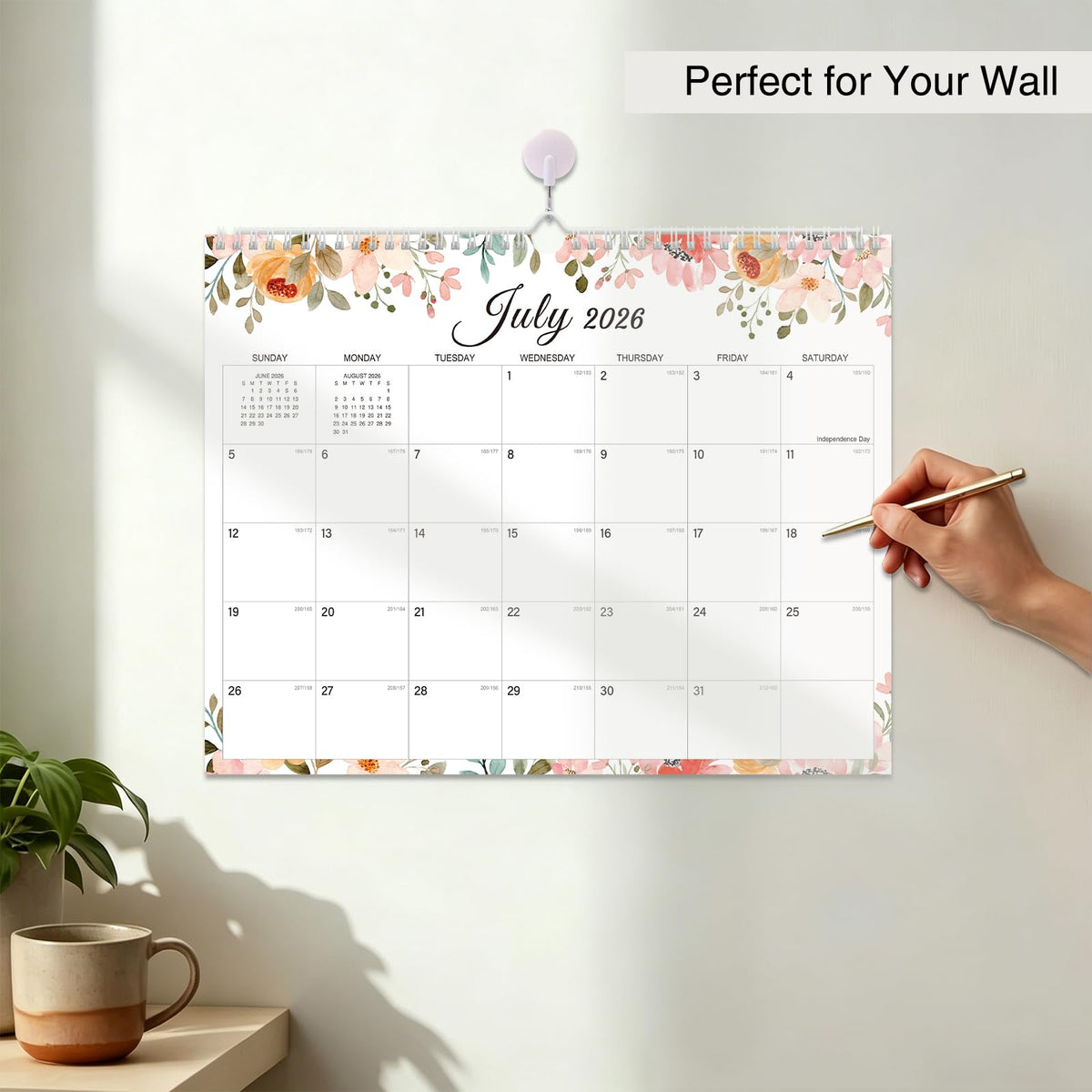 2026-2027 Wall Calendar - 18 Months Wall Calendar 2026-2027 with Thick Paper, Jul 2026 - Dec 2027, 14" x 11", Twin-Wire Binding, Home or Office Calendar for Easy Organizing