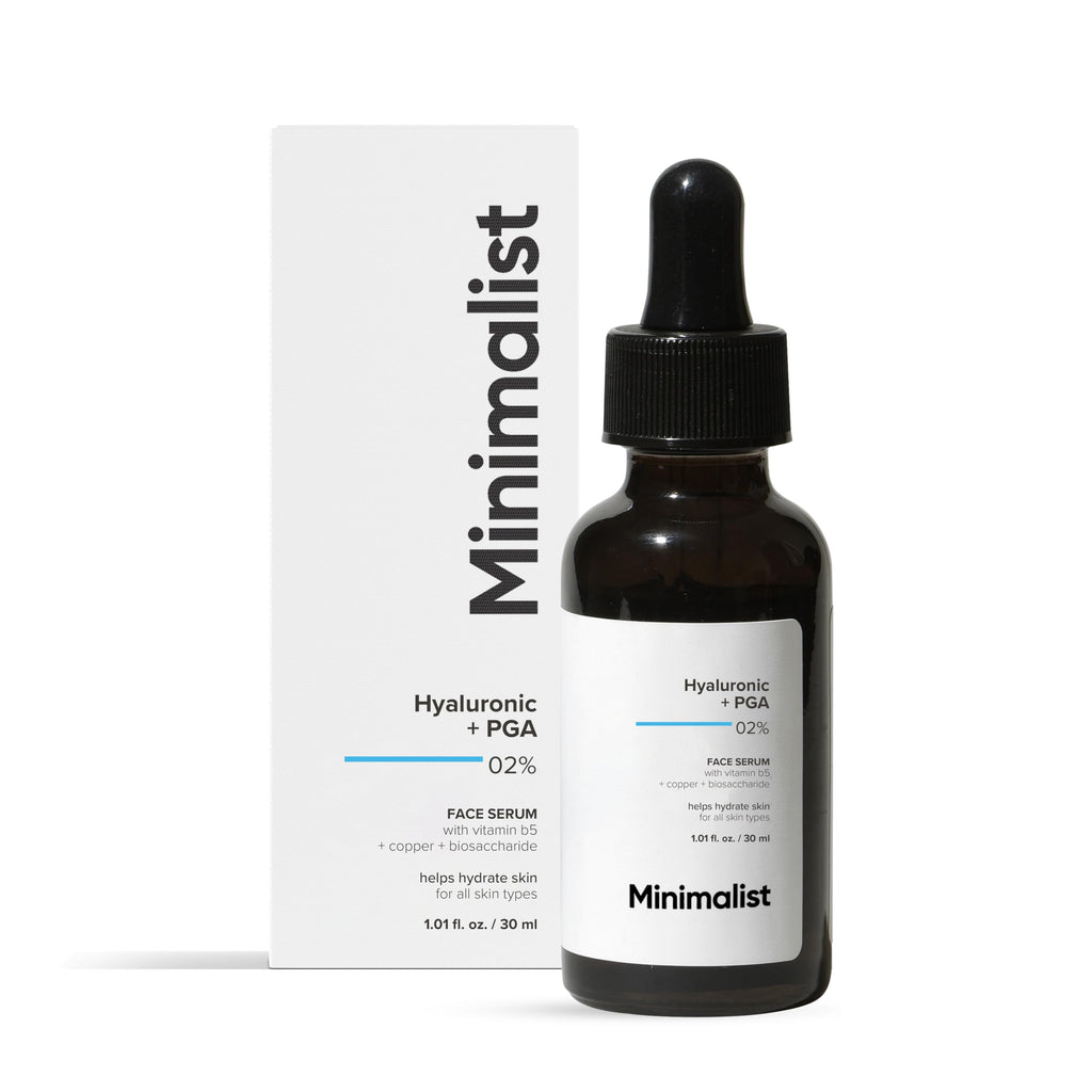 Minimalist Hyaluronic Acid + PGA 2% Face Serum for Multi Depth Hydration, Glow & Lesser Fine Lines | For Plumper & Smoother Skin | For all Skin Types | 1 Fl Oz / 30 ml