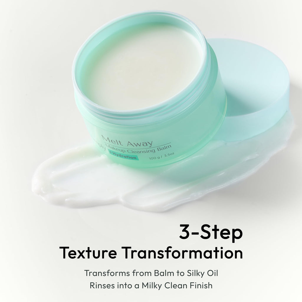 BioSimply Cleansing Balm Makeup Remover, Melts Away Waterproof Makeup & Sunscreen, Hydrating Face Cleanser with Hyaluronic Acid & Ceramide NP, All Skin Types, Cruelty-Free, 3.5 oz / 100 g