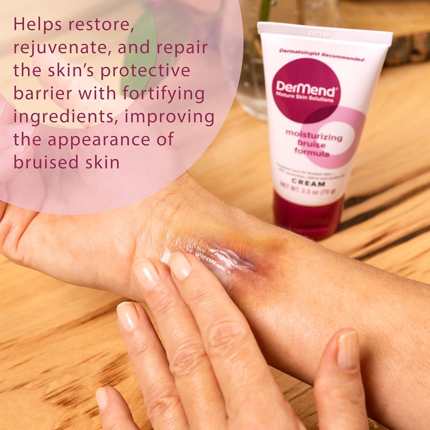 Dermend Arnica Bruise Cream 2.5 oz. - Mature Skin Solution with Vitamin K | Arnica bruise cream with vitamin K, retinol & ceramides improves bruise appearance on thin, mature skin.