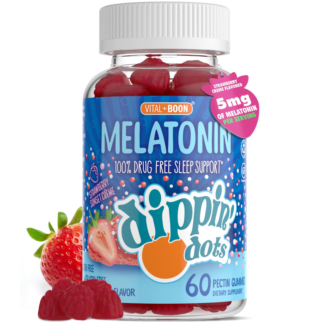 Dippin' Dots Extra Strength Melatonin Gummies 20mg, Sleep Aid (60 Ct) | 20mg melatonin gummies, a natural sleep aid for adults needing extra nighttime support; vegan, stronger nightly dose.