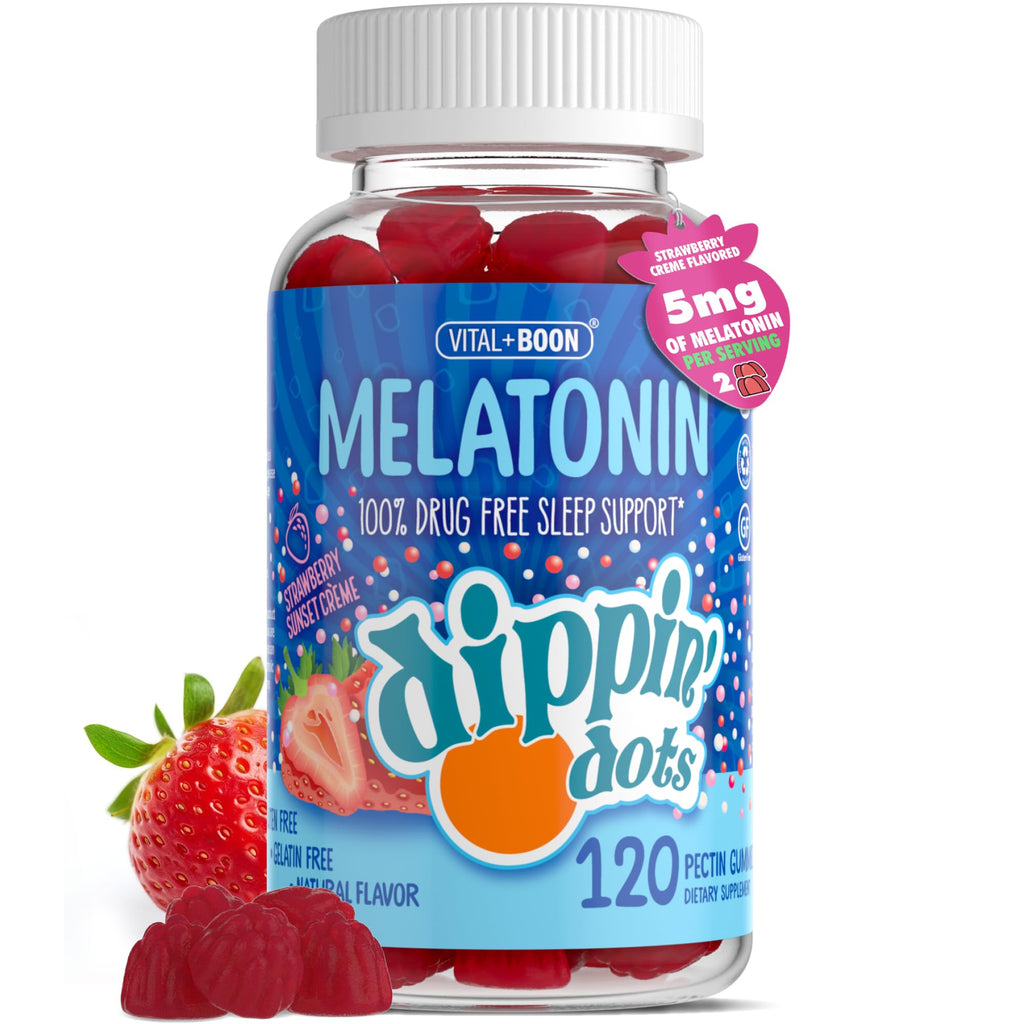 Dippin' Dots Extra Strength Melatonin Gummies 20mg, Sleep Aid (60 Ct) | 20mg melatonin gummies, a natural sleep aid for adults needing extra nighttime support; vegan, stronger nightly dose.