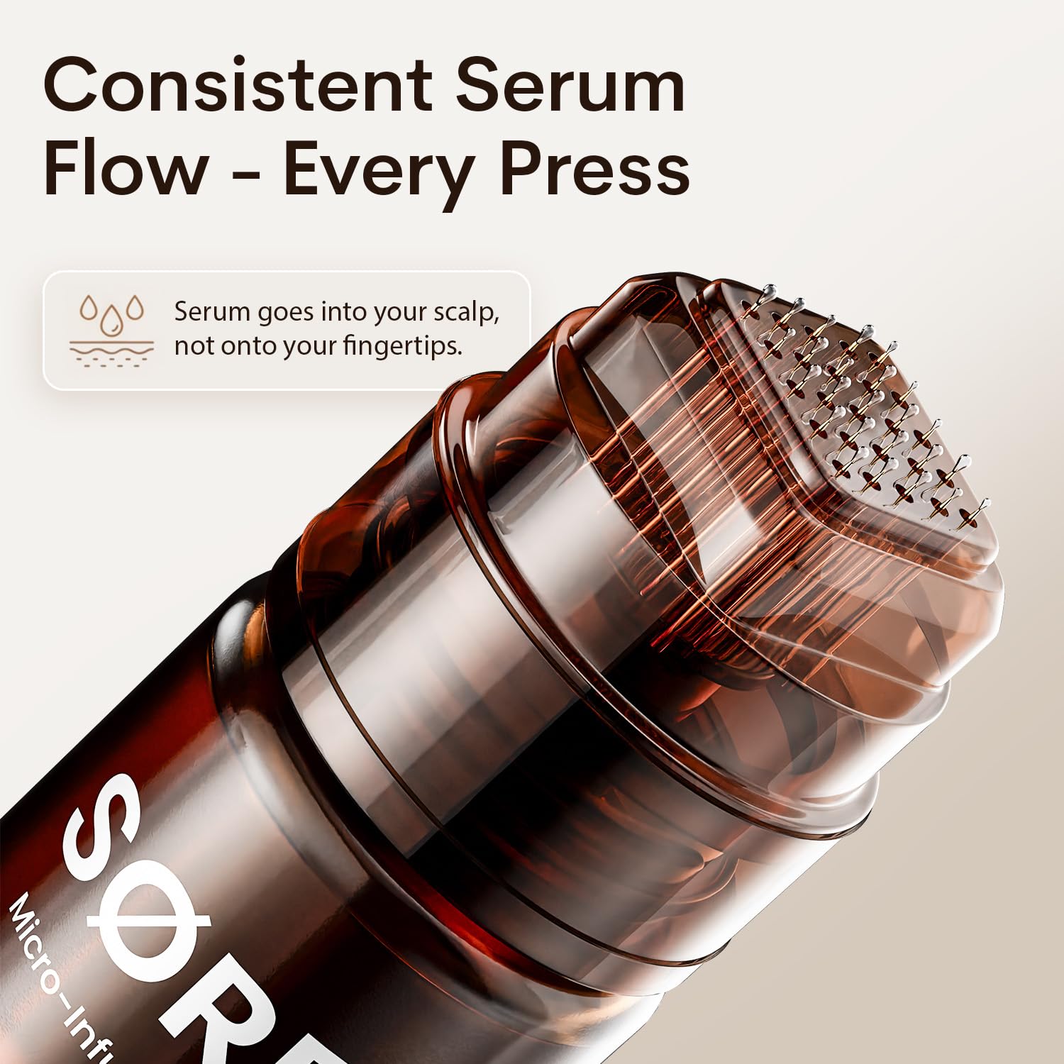 SØREN Micro Infusion Hair Renewal System by SOREN – Saw Palmetto & Peptide Scalp Treatment Kit | Supports Fuller, Thicker-Looking Hair | Gold Microinfuse Applicator | 3 Month Supply