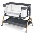 Jimglo 3-in-1 Baby Bassinet, Bedside Sleeper & Rocking Bassinet, Full Mesh