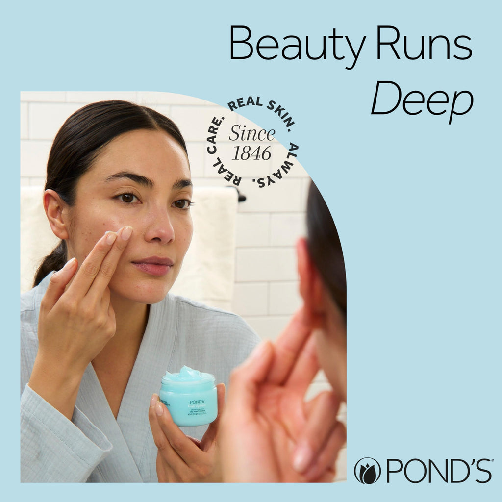 POND'S Fresh Hydration Gel Moisturizer – 24 HR Hydration with Vitamin E, Hyaluronic Acid & Vitamin B3 – Alcohol & Oil-Free Face Moisturizer – Dermatologist Tested, 3.4 oz, (Pack of 2)