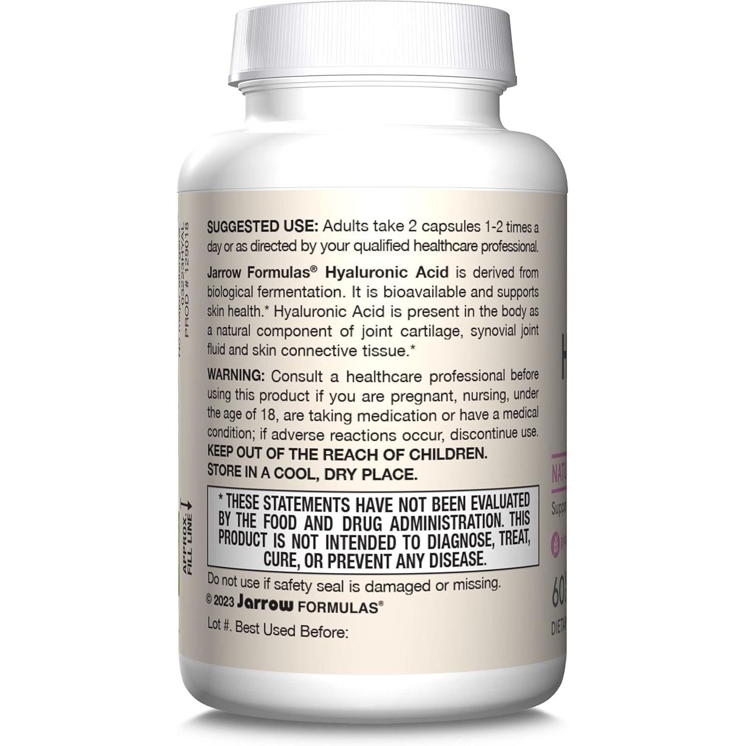 Buy now Jarrow Formulas Hyaluronic Acid 120 mg, Dietary Supplement, Skin Health Support, 60 Veggie Capsules, Up to 30 Day Supply at indiglob india