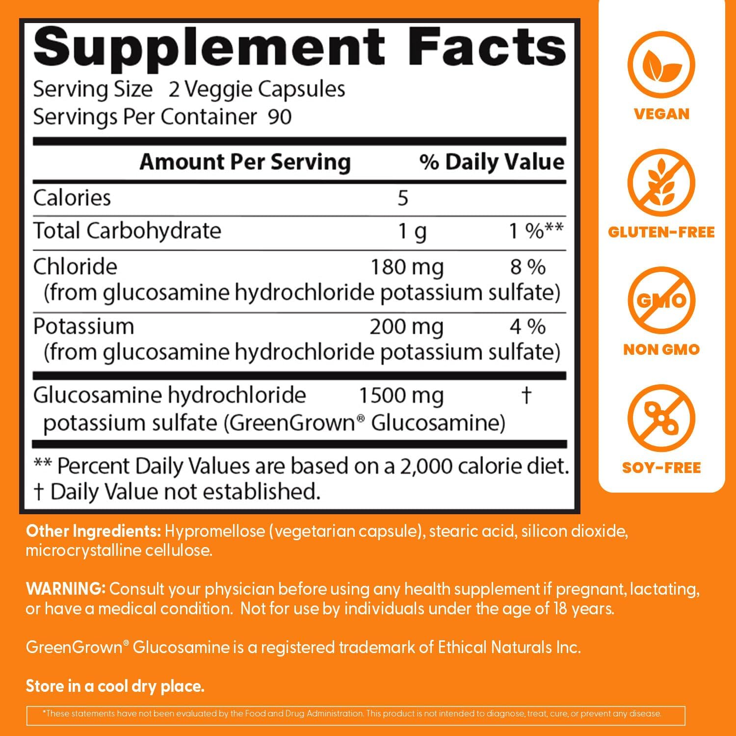 Buy now Doctor's Best Vegan Glucosamine Sulfate, Joint Support, Non-GMO, Vegan, Gluten Free, Soy Free, 750 mg 180 Veggie Caps at indiglob india