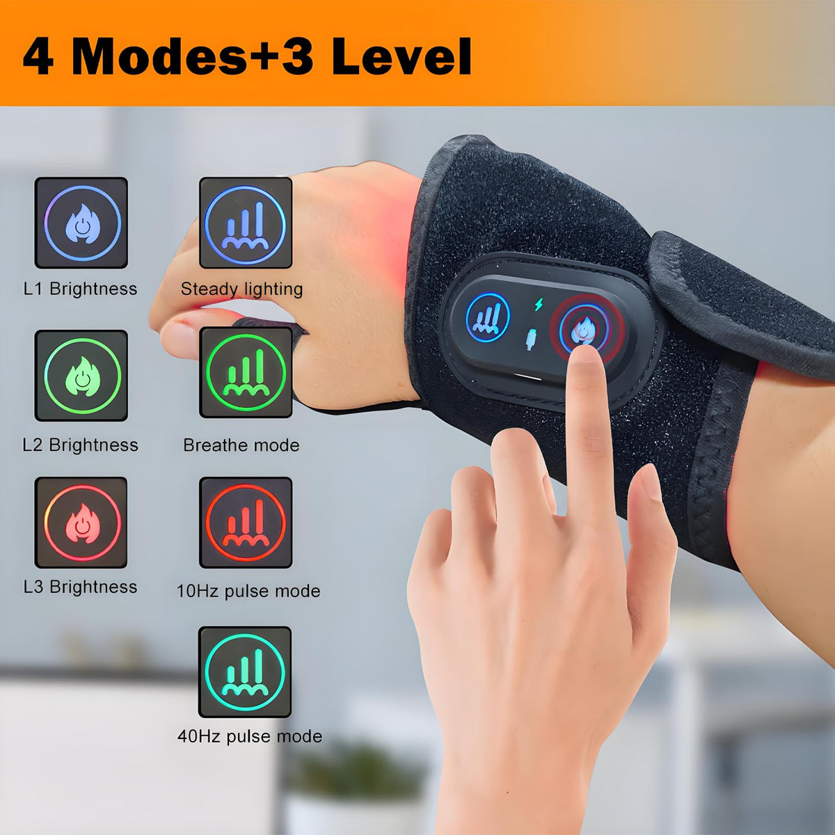 Carpal Tunnel for Kovarias Therawrap, Red Light Therayp, 3-Heat-L