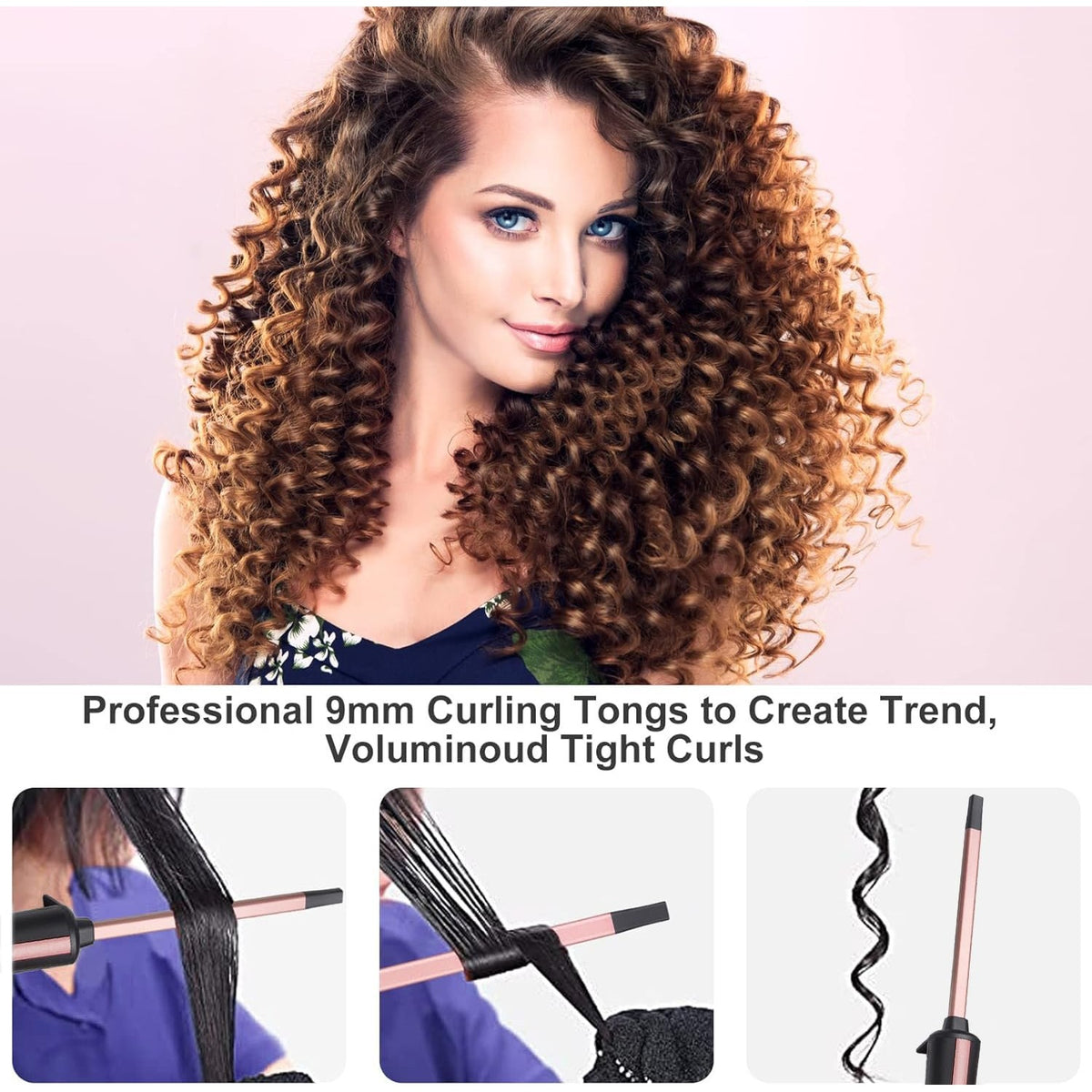 UNOBEY Thin Curling Wand, 3/8 Inch Small Curling Iron Wand