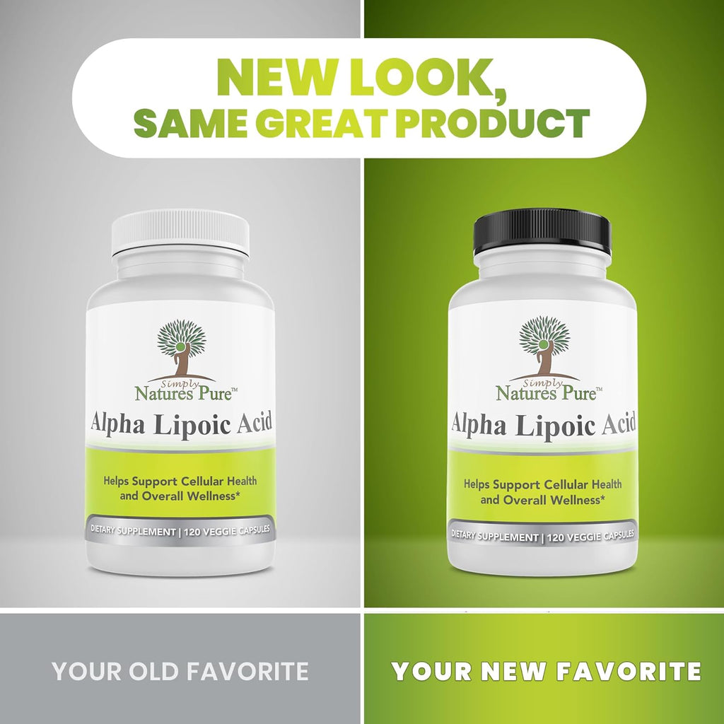 Buy now Simply Natures Pure Alpha Lipoic Acid 600mg 120 Veggie Capsules, Non-GMO Thioctic Acid 4 Month Supply at indiglob india