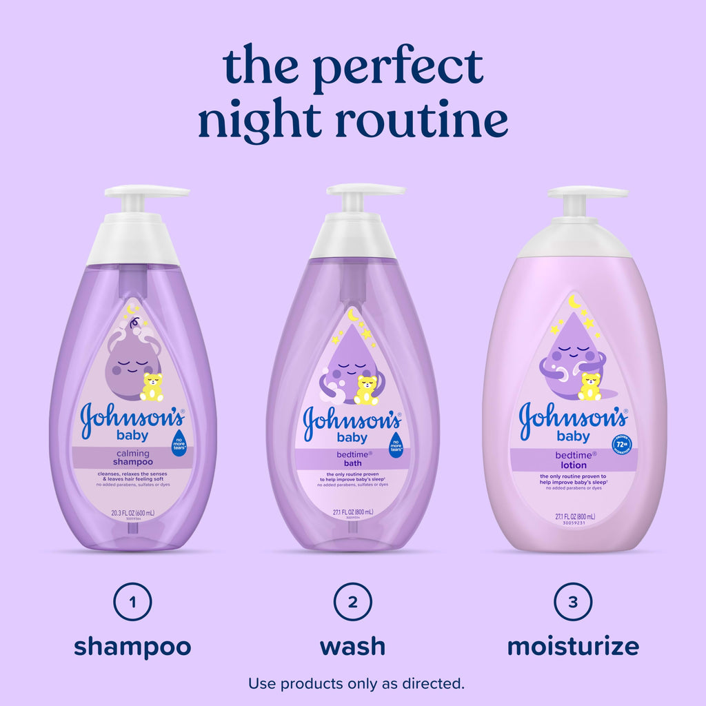 Johnson's Baby Calming Shampoo with Soothing NaturalCalm Aromas, Gentle, Hair Wash, Baby Essentials, Hypoallergenic, No Added Parabens and Sulfates, Baby Essentials, 20.3 fl. Oz