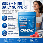 Creatine Gummies for Women, 1g Per Gummy, Low Sugar Watermelon Creatine Monohydrate Gummies, Performance, Workout Support