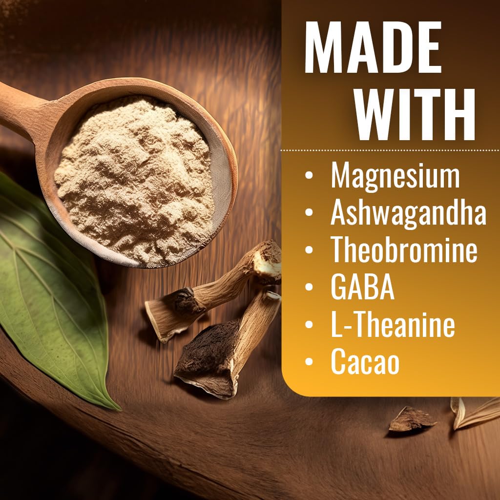 Vitamatic Kava Kava 1000mg with Magnesium, Ashwagandha, GABA, Theobromine, L-Theanine & Cacao – 120 Veg Caps – Kavalactones for Mood, Stress & Sleep Support.